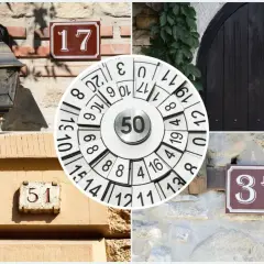 Numerologiczna 10 jako symbol szczęścia. Widoczne numery domów: 17, 5, 51, 37 i okrąg z liczbami, w tym 50.