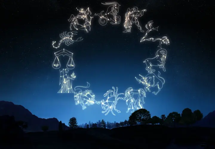 Zodiakalny Baran, poszukując idealnego partnera, może zastanawiać się, jaki znak zodiaku pasuje do barana. Gwiazdy układają się w konstelacje na nocnym niebie.