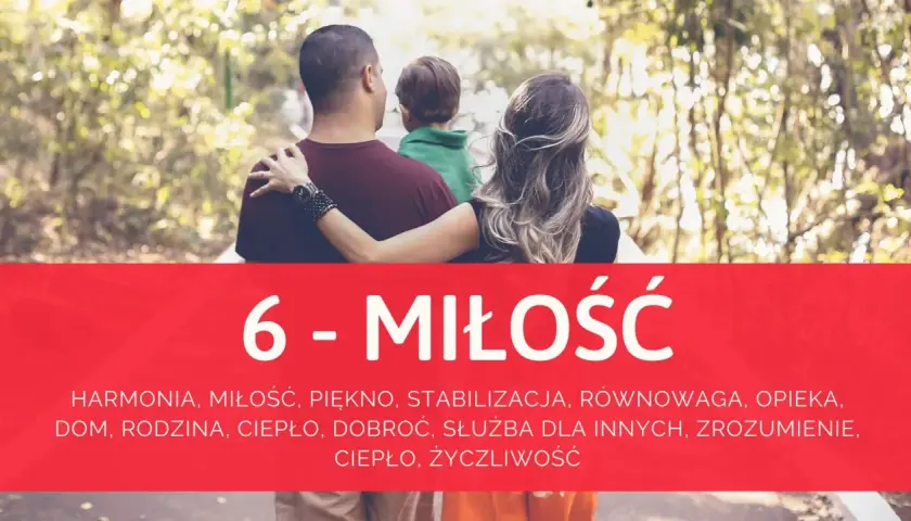 Rodzina w objęciach, symbolizująca rok numerologiczny 6 i miłość.